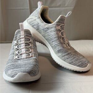 Skechers White and Gray Memory Foam Sneakers